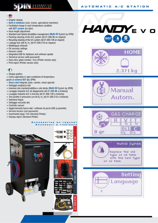 Handy EVO Printer Automatic A/C Station R134a