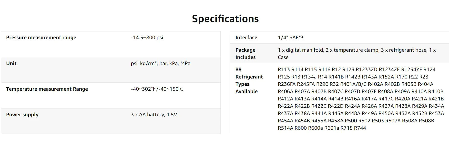 Elitech Digitalt 2-Vägs Manometerställ, Bluetooth, 2 Temperaturklämmor ctscooling ctscooling.com